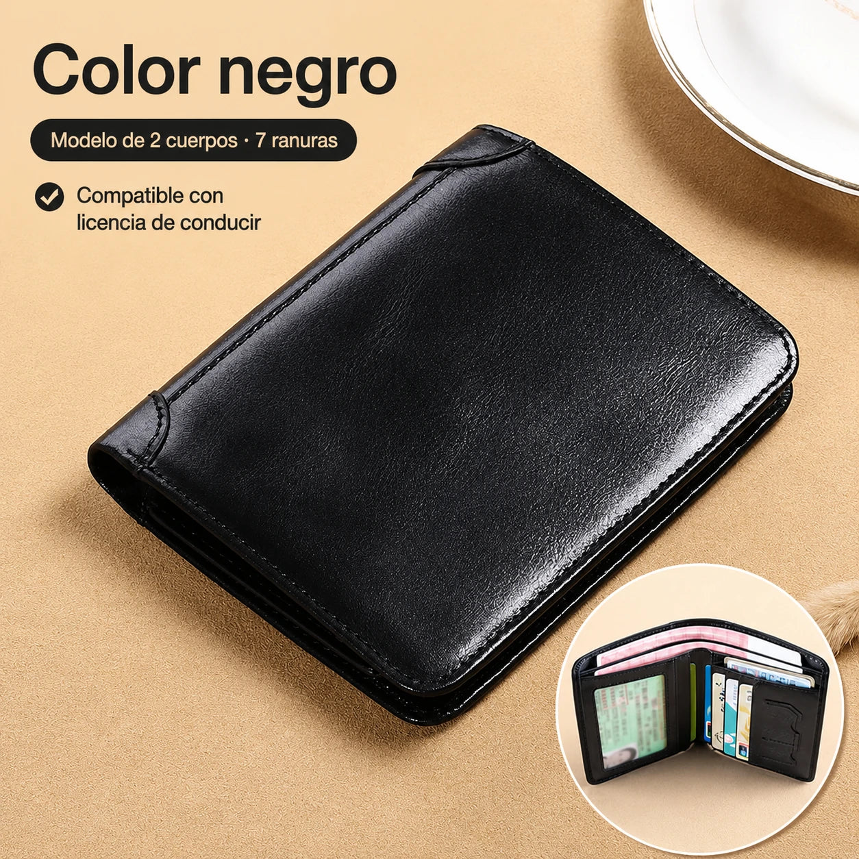 🐂✨ Nueva cartera de cuero genuino para hombre con sistema antirrobo
