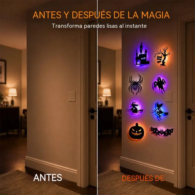 【Set de 8/16 piezas】🎃🎃Pegatinas de pared de Halloween que brillan en la oscuridad