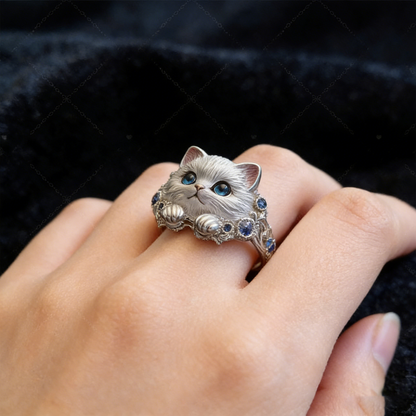 🎁😍🎁😍Dva kusy len za 22 eur – jednoduchý a elegantný prsteň s mačiatkom zo striebra 925 s diamantmi.