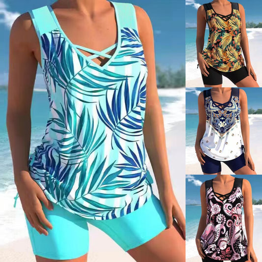 🌊【S-4XL】🩱 🌟Costum de baie nou pentru femei, la modă, cu imprimeu, 2025, costum de baie cu crăpături mari, confortabil și cu uscare rapidă, indispensabil de vară 