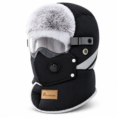 🧢👍Gorra de ciclismo con aislamiento térmico para clima frío: resistente al viento y con protección para las orejas.