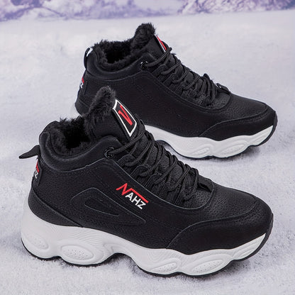 😍【35-41】Zapatos de invierno de algodón de suela gruesa para mujer, engrosados, cómodos y cálidos.