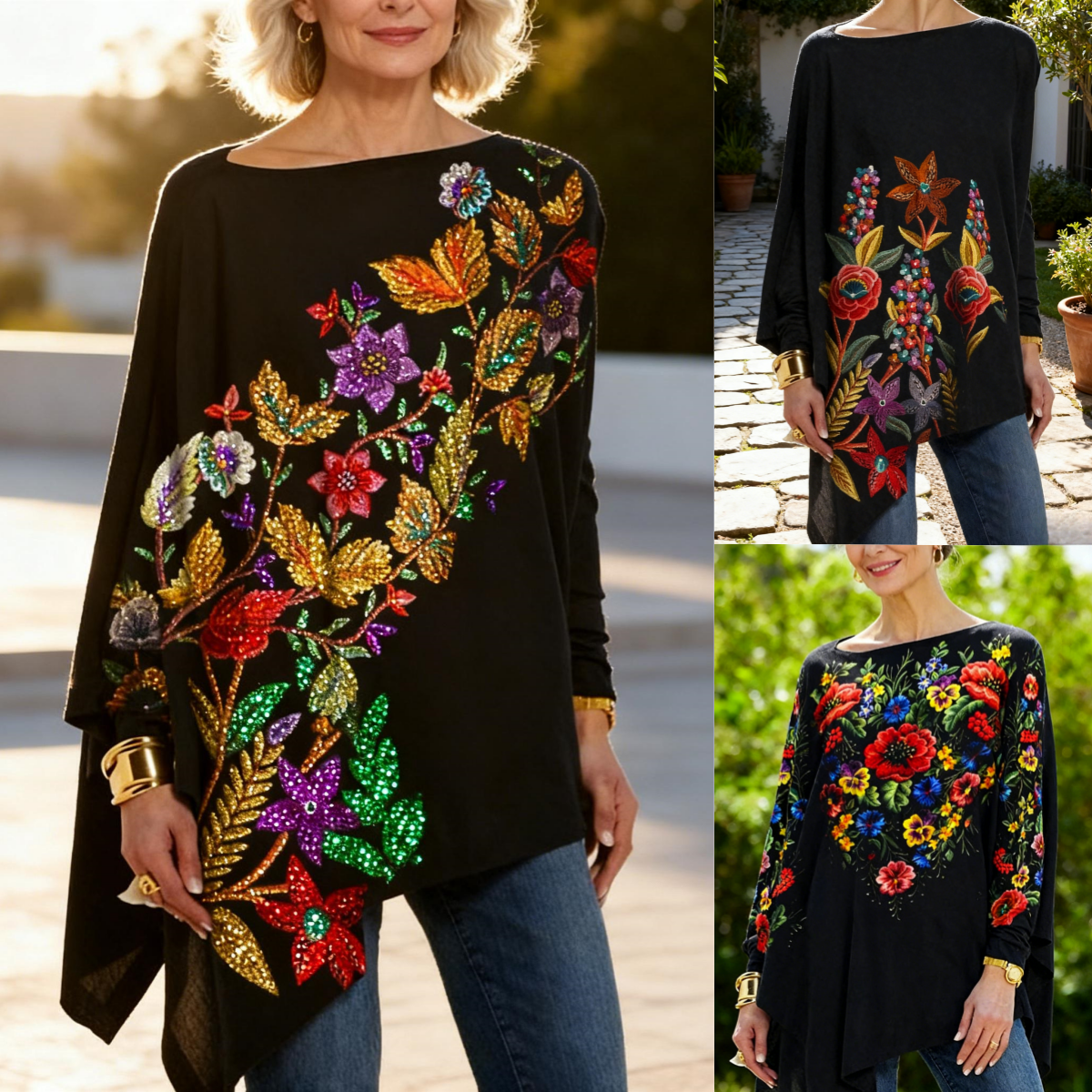 🌷🌸【S-5XL】2025 nuevo otoño e invierno mujeres top estampado retro tops sueltos.🌞