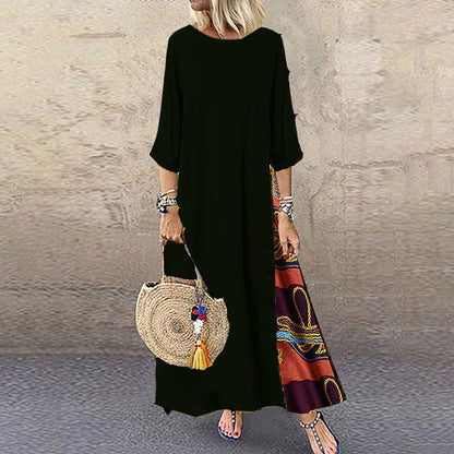 🌾【Ofertă specială】💕💕【M-5XL】 Rochie retro de vară nouă din in - moale și confortabilă la atingere 