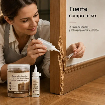 🥳Producto más vendido de 2026🥳🪵🛠️ Kit de reparación de puertas de madera: calidad profesional, adherencia superior a la madera original. Repara marcos, escaleras y muebles.