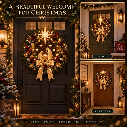 Decoración de la puerta de entrada con la Estrella de Belén
