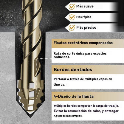 【6 piezas】🔥Juego de brocas excéntricas de 4 flautas de alta resistencia-