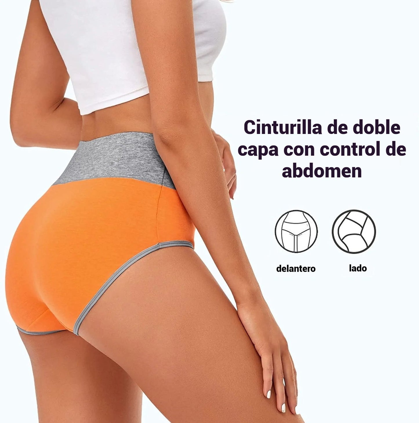 ✨Bragas de Talle Alto 🛡️ Antibacterianas y Absorbentes - Algodón Puro (5 Pares Colección 2025)