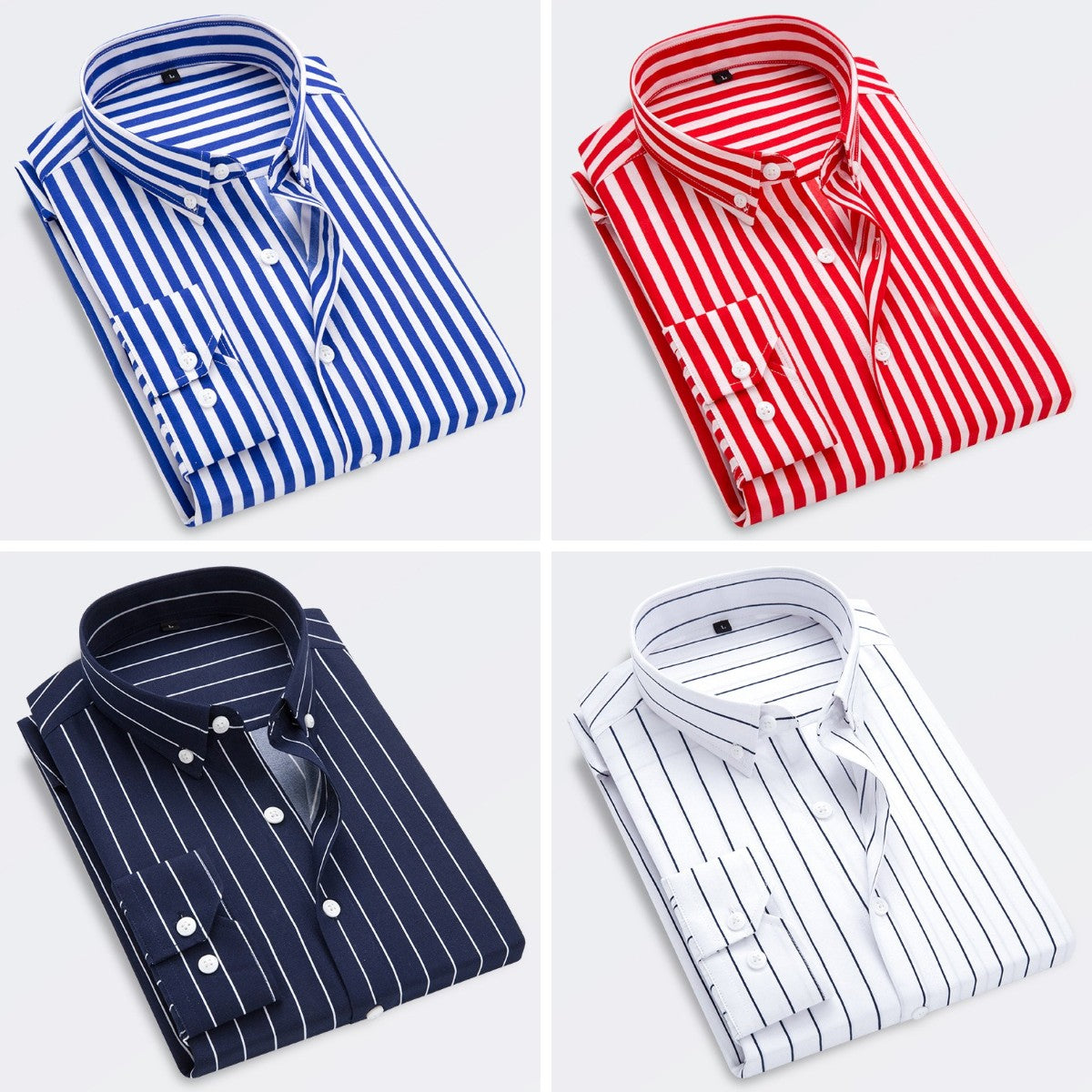 🔥👕【M-5XL】Мъжка бизнес риза с дълъг ръкав на райета 2026