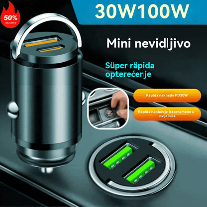 🚗🔋Compra1  y llévate 1 gratis🔥Anillo de metal, cargador de coche superrápido