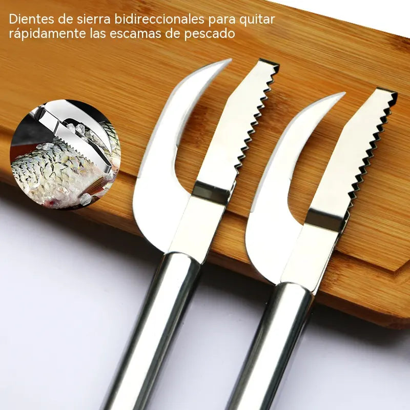 🍲🐟【Compra 1 y llévate 1 gratis】Cuchillo multifuncional de acero inoxidable, elimina eficazmente las escamas del pescado.