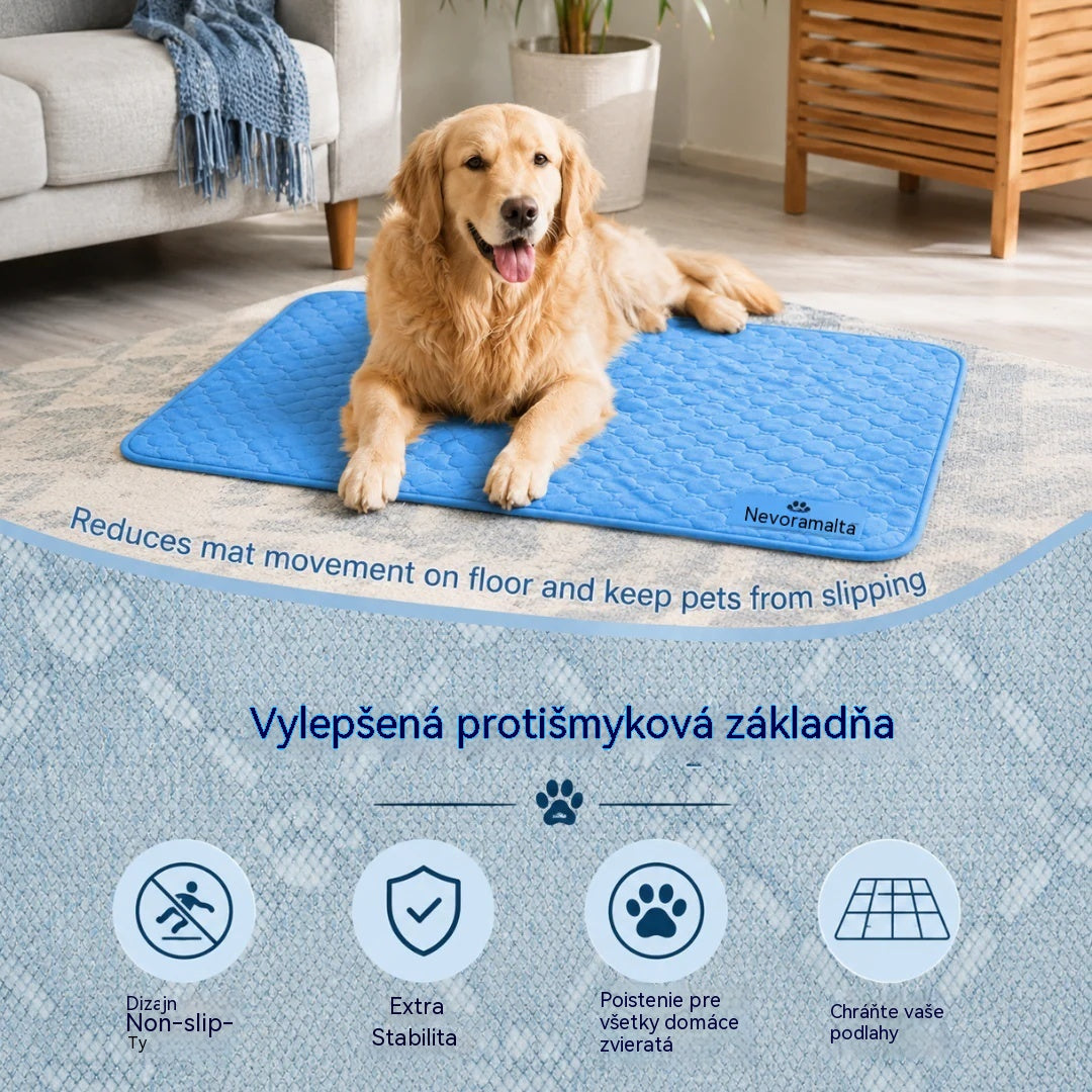 📢 50% zľava 🔥! Chladiaca podložka pre domáce zvieratá (bez nutnosti plnenia vodou) 🧊 — Vyrobená z priedušnej oxfordskej látky; vhodná do všetkých typov pelechov alebo prepraviek pre domáce zvieratá.