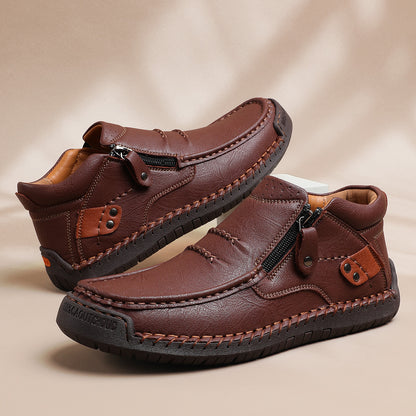【38-48】👞Botas de cuero genuino cómodas para hombre, talla grande, hechas a mano, importadas, de primera calidad
