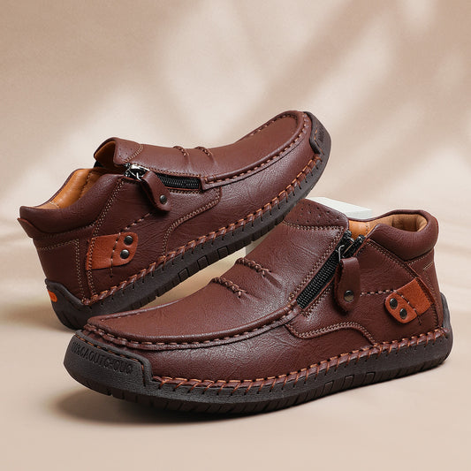 【38-48】👞Botas de cuero genuino cómodas para hombre, talla grande, hechas a mano, importadas, de primera calidad