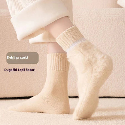 🔥【6 pari vunenih čarapa】🧦Tople vunene čarape, ekstra debele i tople, dobra elastičnost, veličine 35-42