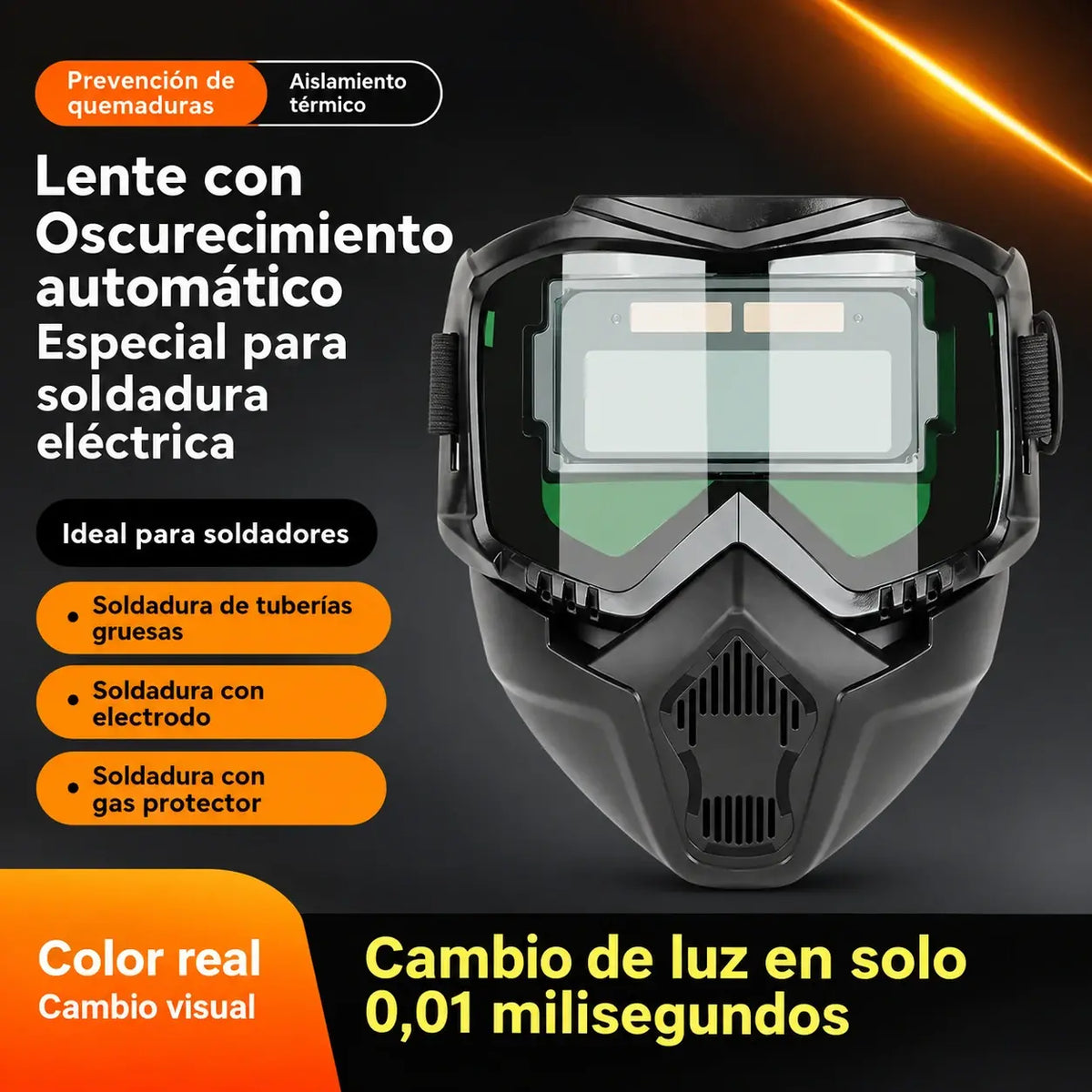🔥⚡Máscara de soldadura con oscurecimiento automático para proteger los ojos
