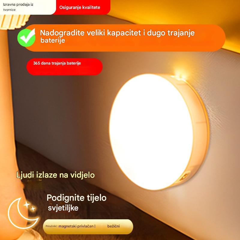🏡💡【Pakiranje od 4】Bežična pametna indukcijska noćna svjetla za ljudsko tijelo, praktična i prikladna, jednostavna za punjenje