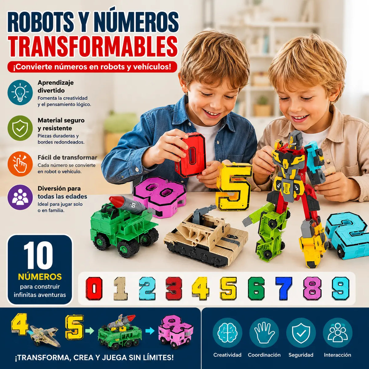 🔥🤖【Más vendido】🧒Juguete robot transformador digital para niños