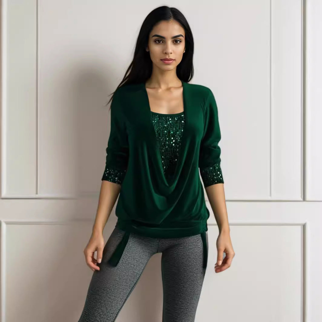 ✨🎁【S-3XL】Nowość 2026 Elegancka bluzka damska z długim rękawem, modna, błyszcząca, wysokiej jakości