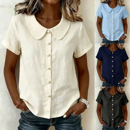 ✨【S-3XL】🎉Nueva camisa francesa elegante de manga corta para mujer, 2026