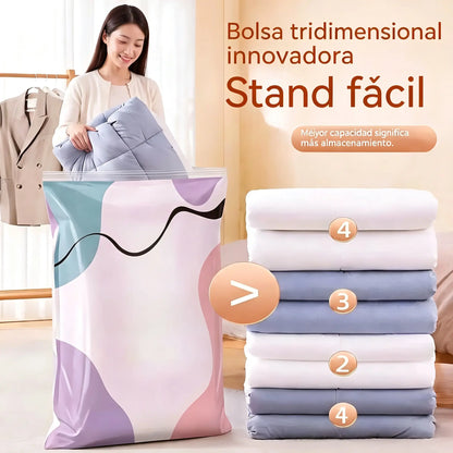 🧳 5 artículos por solo 31 € 💨 Bolsas de almacenamiento al vacío grandes y flexibles: No necesitan bomba de aire, son a prueba de fugas, ideales para ahorrar espacio en tu maleta y en casa ✈️