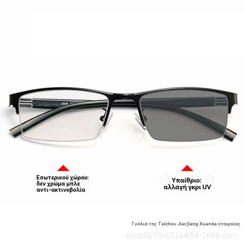 👓✨🕶️ Połowa ceny na cały asortyment 🔥🔥 Metalowe półramkowe fotochromatyczne okulary przeciwsłoneczne, okulary korekcyjne z filtrem światła niebieskiego, okulary przeciwsłoneczne do jazdy samochodem