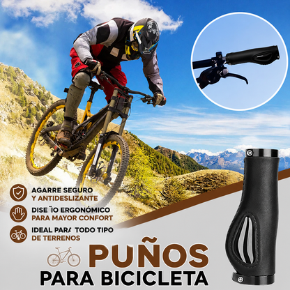 【¡AHORA CON UN 50% DE DESCUENTO!】 Puños ergonómicos para manillar con apoyo para la palma de la mano: diseño de ala, doble bloqueo y TPR amortiguador.