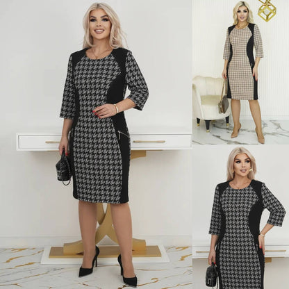 🌷🌞【S-5XL】Nové teplé zimné kockované šaty