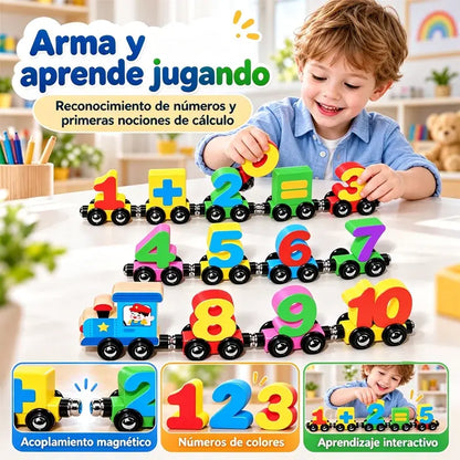 🔥A mitad de precio por tiempo limitado🔥🚂 Tren Magnético de Números para Niños | Juguete Educativo de Construcción para Aprender Jugando