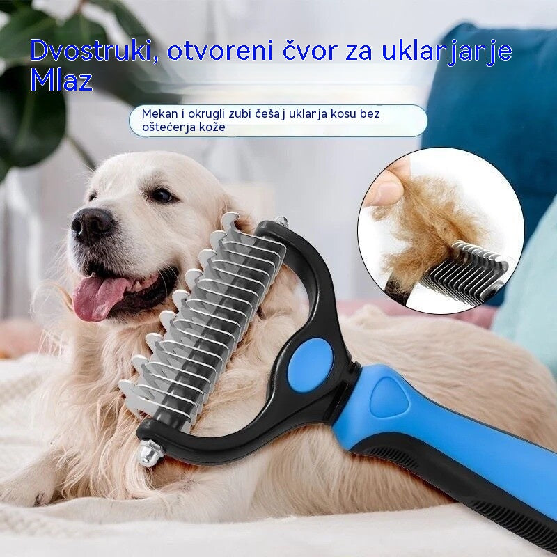 🐶【Kupite 1, dobijte 1 gratis, 2 komada】Dvostrana četka za njegu kućnih ljubimaca i uklanjanje dlaka