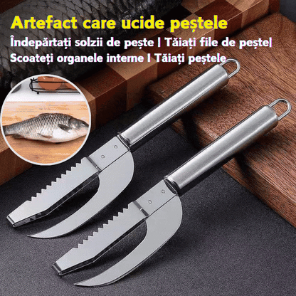 🍲🐟【Oferta de 2 piezas】Cuchillo multiusos de acero inoxidable para raspar eficazmente las escamas de pescado