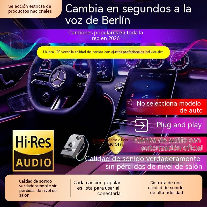 🚗🎵🎵【Unidad flash USB de música】contiene 3000 canciones, 200 MV y efectos de sonido 6D
