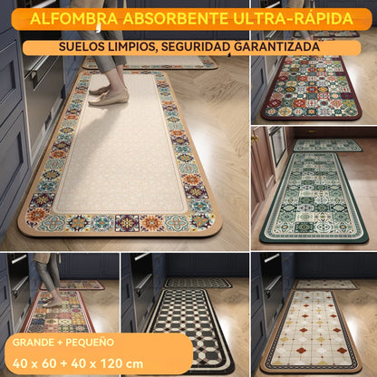 🛁Tapete absorbente ultrarrápido: ¡pisos secos, seguridad garantizada! 🌿【Grande (40*120 cm) + Pequeño (40*60 cm)】