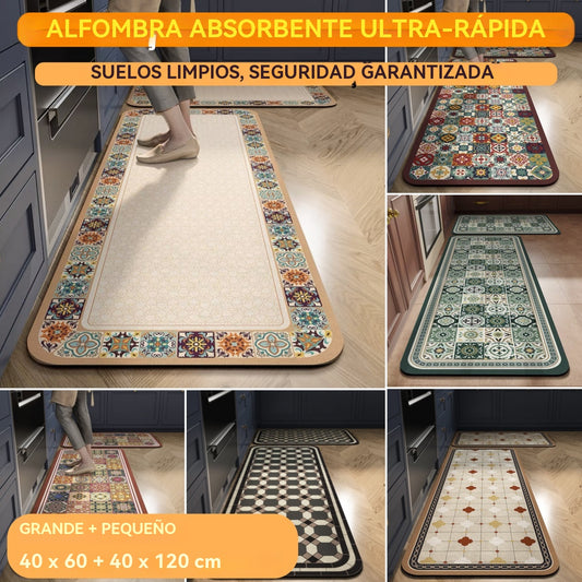 🛁Tapete absorbente ultrarrápido: ¡pisos secos, seguridad garantizada! 🌿【Grande (40*120 cm) + Pequeño (40*60 cm)】
