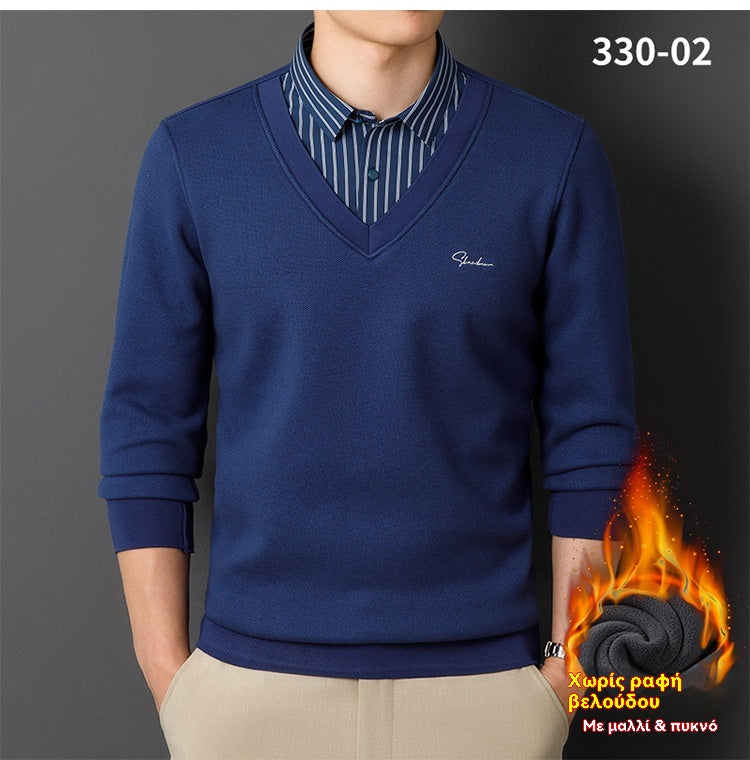 【45-120kg】Teplý a pohodlný pánský svetr pro každodenní nošení