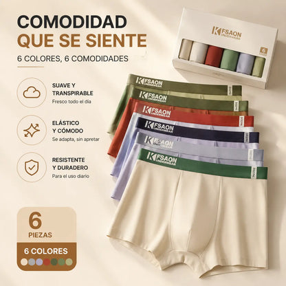 🧊🌟【Compra 3 y llévate 3 gratis】 【L-4XL】Calzoncillos bóxer nuevos de algodón puro para hombre, tallas grandes