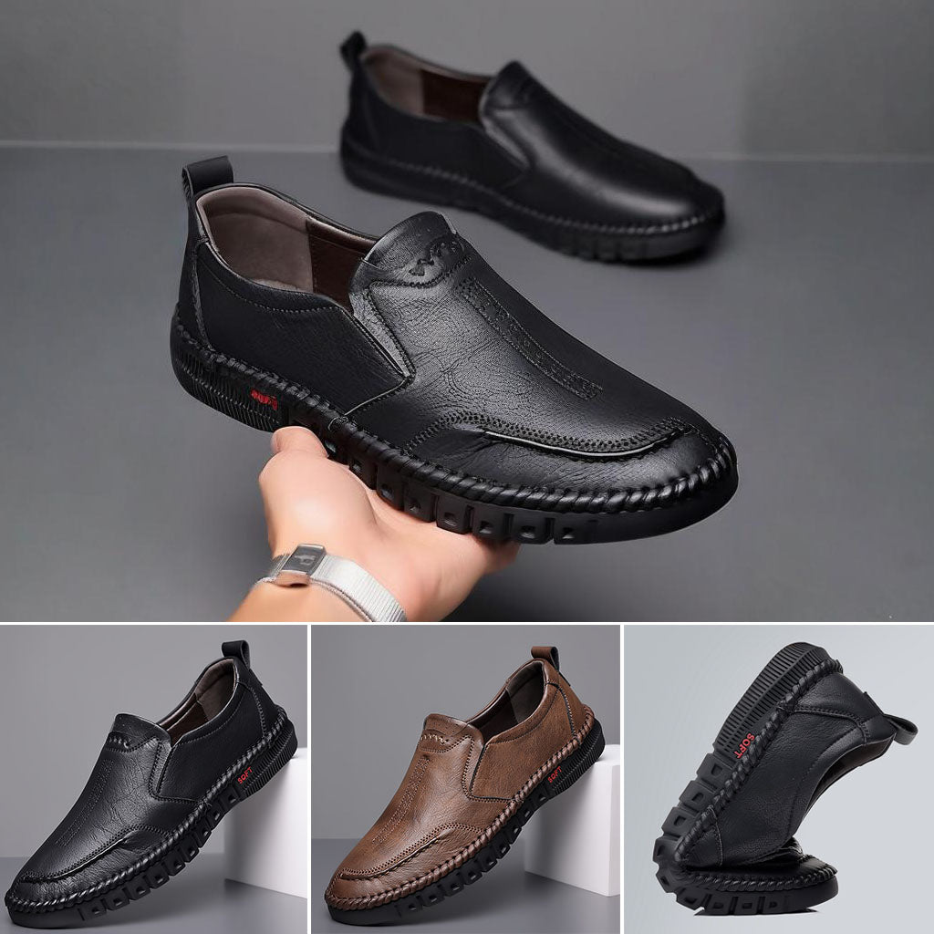 👞Obmedzená akcia 50%【39-44】Pánska športová obuv 2025, vyrobená z pravej kože, s mäkkou podrážkou, protišmyková a priedušná