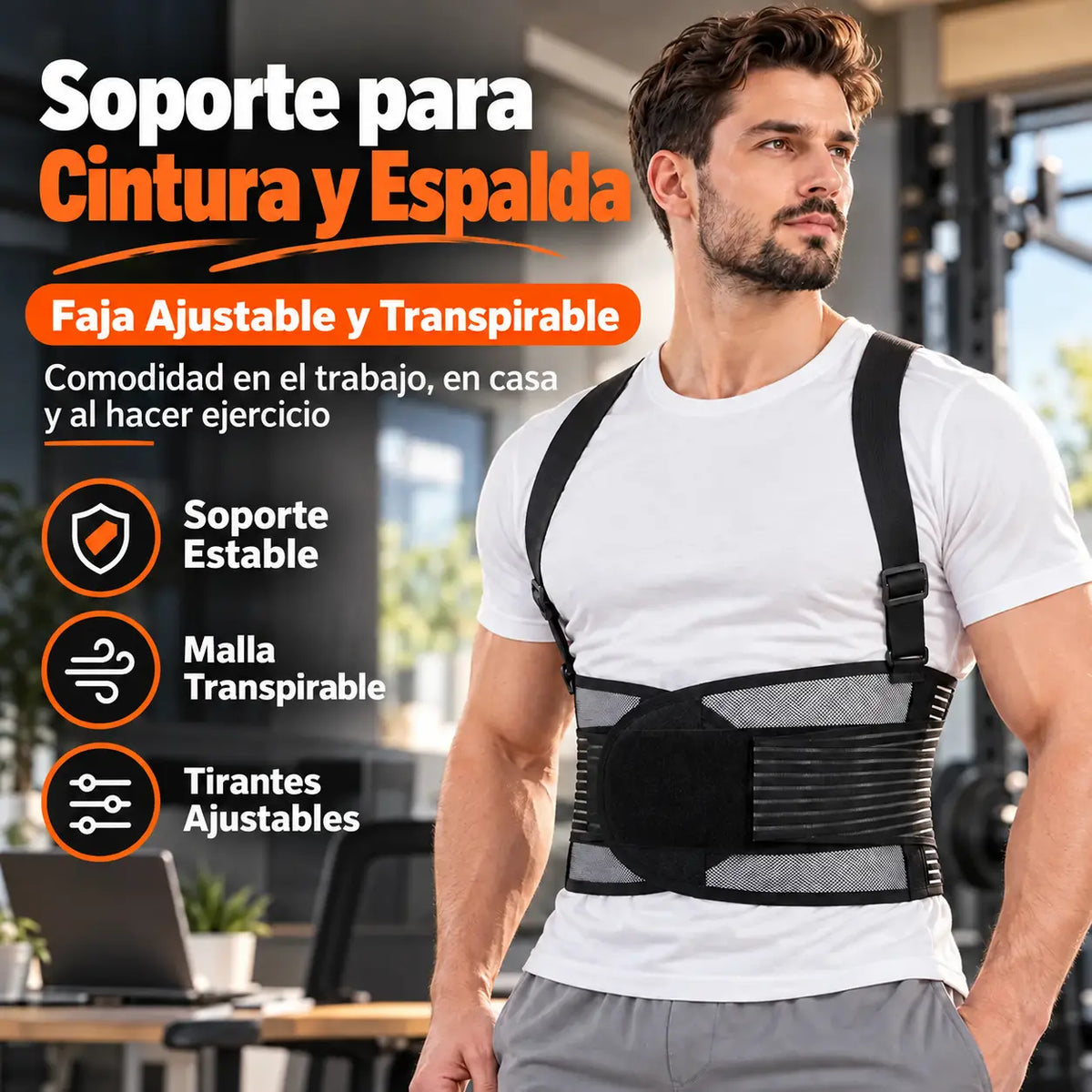 🏃‍♂️ Cinturón ajustable para la cintura: alivia el dolor de espalda y de la zona lumbar