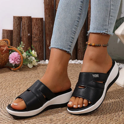 -50%🖤Las elegantes sandalias de plataforma están hechas de cuero natural y adornadas con pedrería.