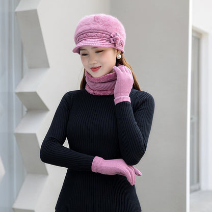 [Compra uno y llévate otro gratis] Gorro y bufanda de forro polar cálido para mujer, ideal para otoño/invierno 4147914