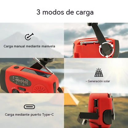 Radio de emergencia solar portátil multifuncional