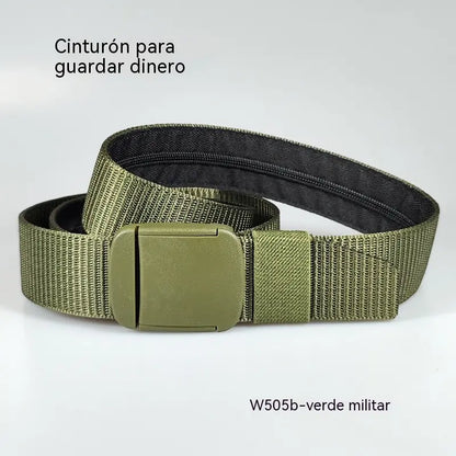 🔥【Compra 1 y llévate 1 gratis】🔥【Longitud： 130 cm】Cinturón de viaje táctico con bolsillo oculto para dinero