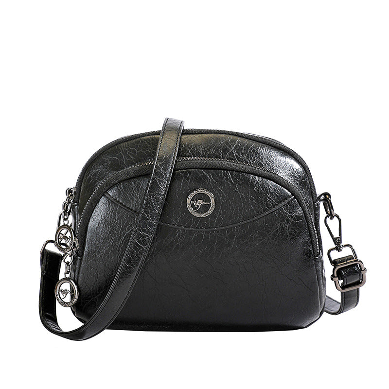 👜Bolso de mano compacto de piel con múltiples compartimentos, modelo 2026.