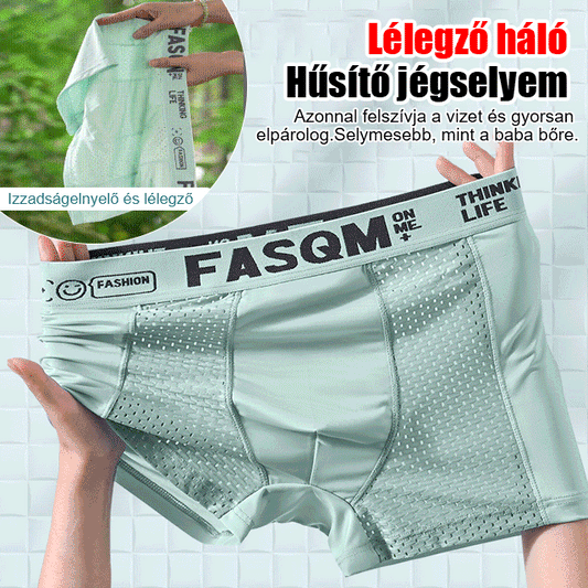 🔵【Kúpte tri a získajte tri zadarmo】 Pánsky ľadový hodvábny boxer s priedušnou sieťovinou