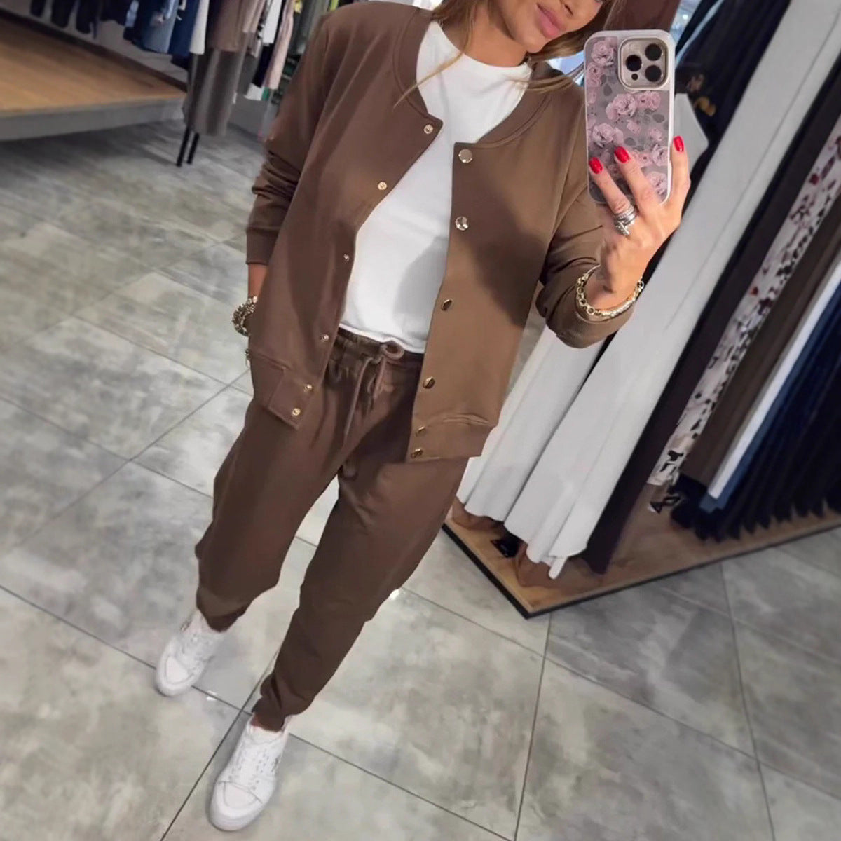 🧥🌙Pohodlná a stylová, s vynikajícím komfortem – ležérní sada mikiny a bundy je nyní k dispozici! 💃【Top + kalhoty】