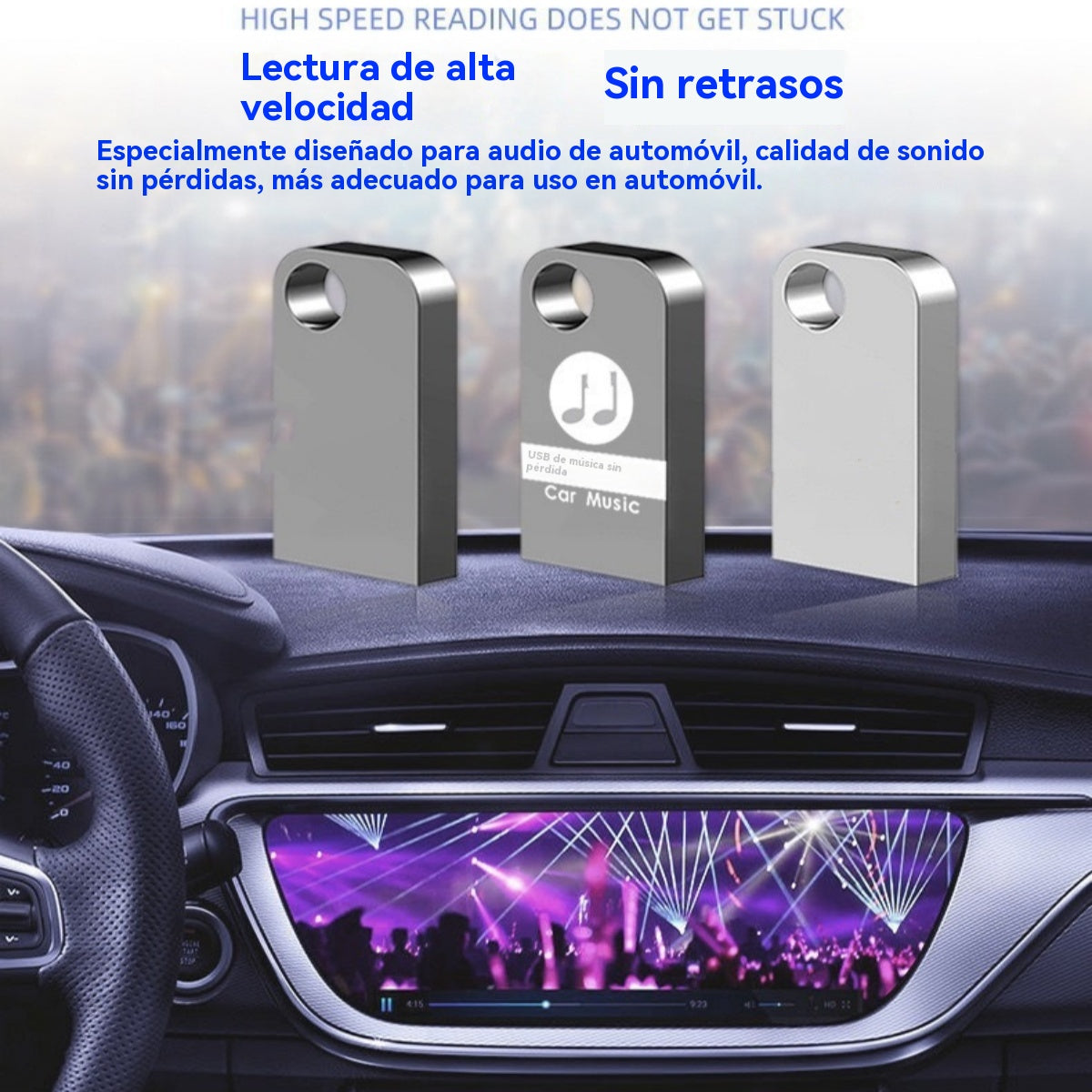 🚗🎵🎵【Unidad flash USB de música】contiene 8000 canciones, 600 MV y efectos de sonido 6D
