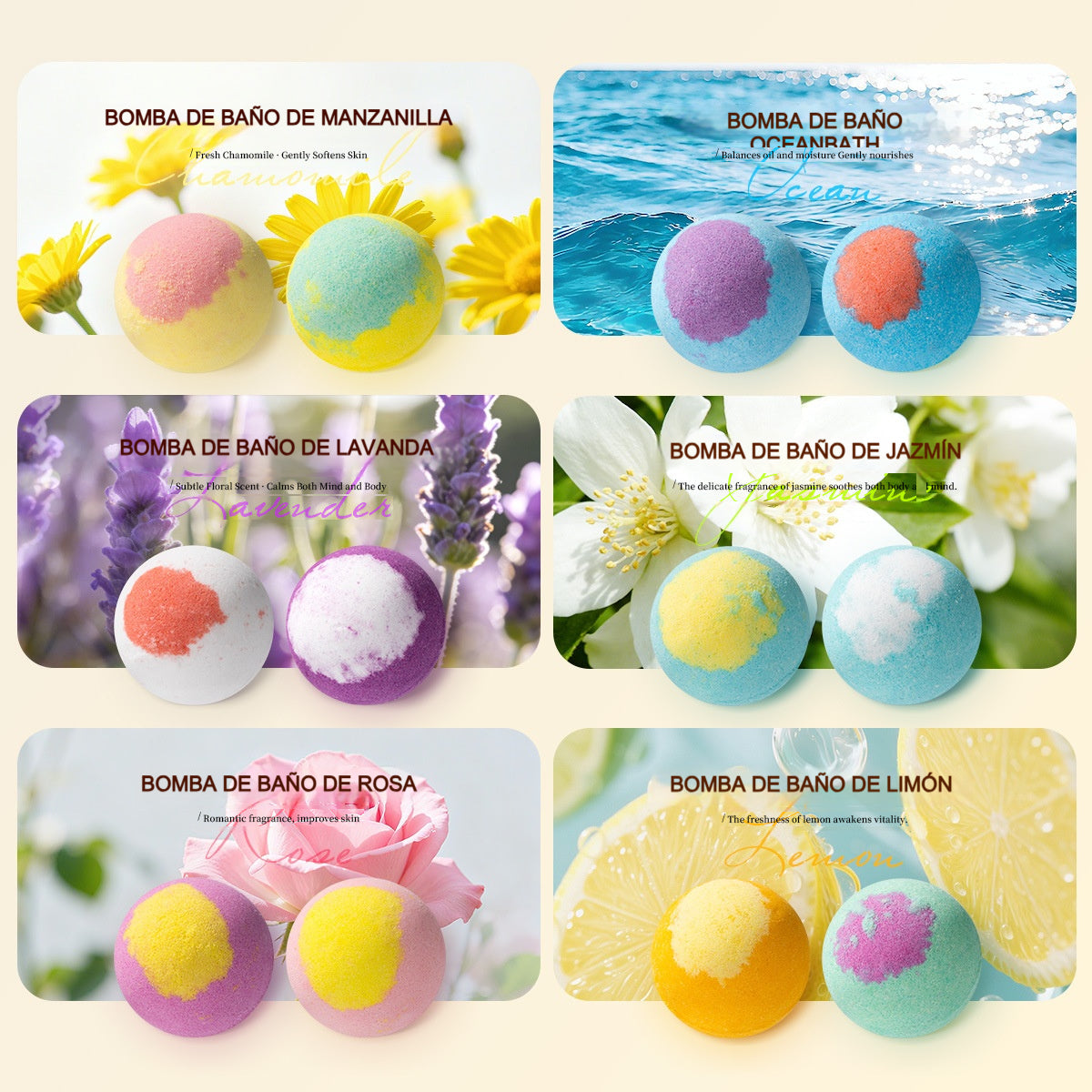 🔥🔥 12 Bombas de Baño Perfumadas (30 g/ud): eliminan eficazmente las células muertas, dejando la piel suave y nutrida.