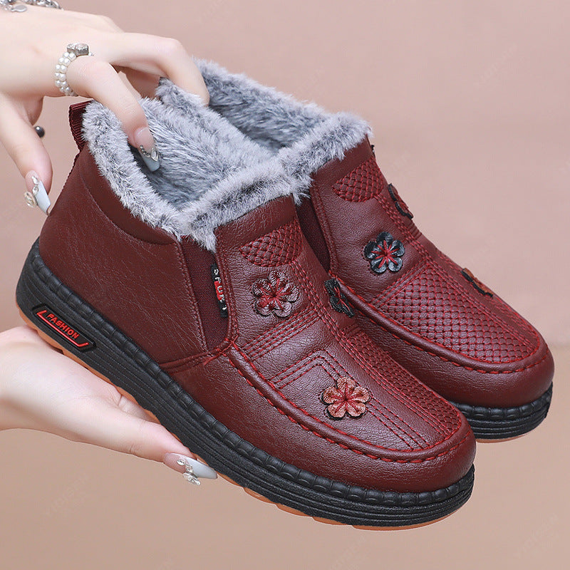 👢💗【35-41】Nové ručne vyrábané dámske bavlnené protišmykové čižmy z pravej kože 3803282