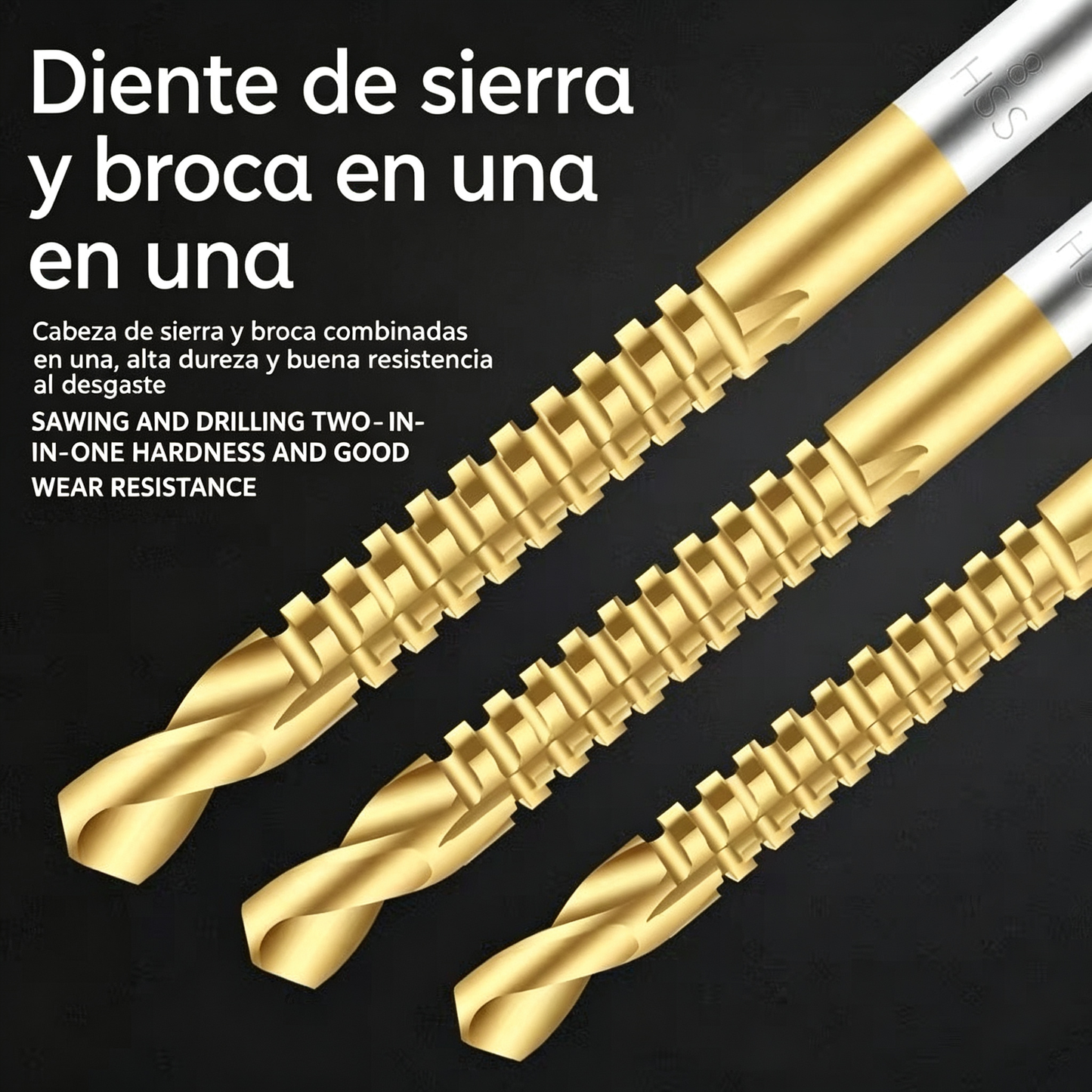 【Juego de 6 piezas】⚙️ Juego de brocas helicoidales: fabricadas en acero rápido, con recubrimiento de titanio y aptas para diversos materiales 🧰
