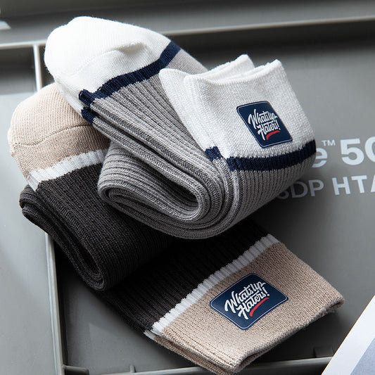 🧦【10 Perechi】Șosete lungi casual pentru bărbați, cu uscare rapidă și absorbție rapidă a transpirației, șosete sport până la jumătatea gambei, culoare uni 3798587 
